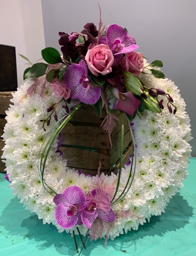 Beautiful Orchid Open Orchid wreath
